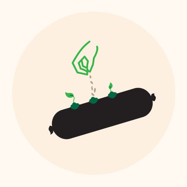 Cut holes in the GardenSoxx® to plant your seeds or seedlings.